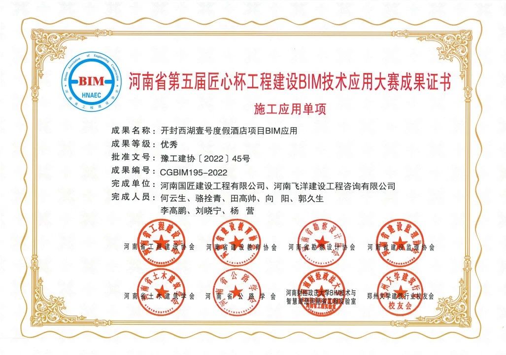 喜報丨恭賀我司榮獲河南省第五屆匠心杯競賽施工組（單項）優(yōu)秀獎！